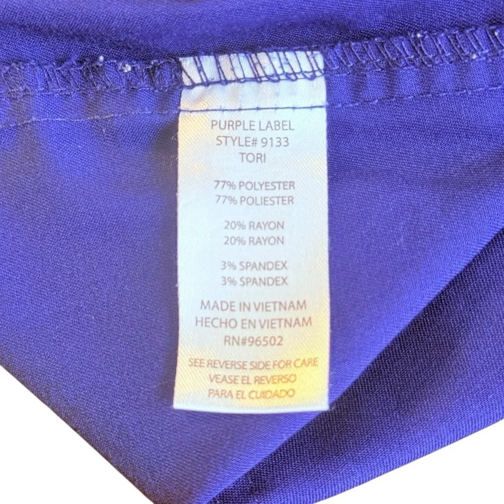 Healing Hands Tori Scrub Pants Womens Medium Blue Good Yoga Purple Label